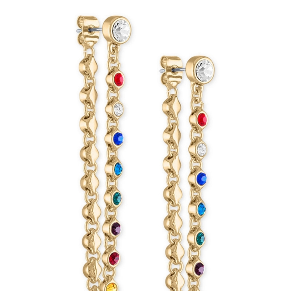 NWT RACHEL Rachel Roy Front-and-Back Link Earrings - Picture 4 of 4
